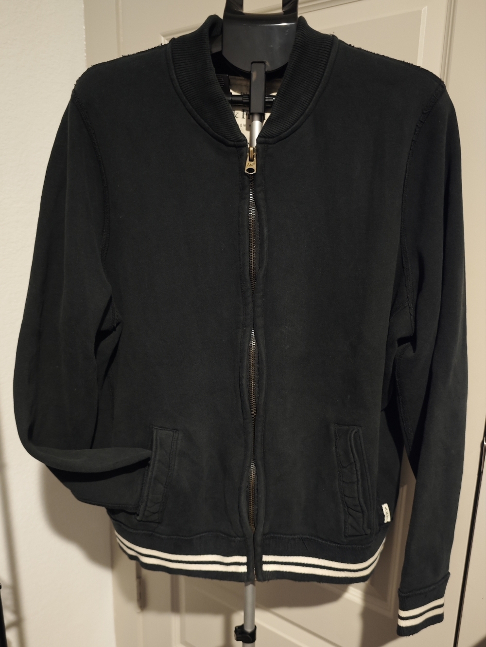 VTG Abercrombie & Fitch Mens Muscle Full-Zip Varsity Bomber Jacket Navy Size XXL